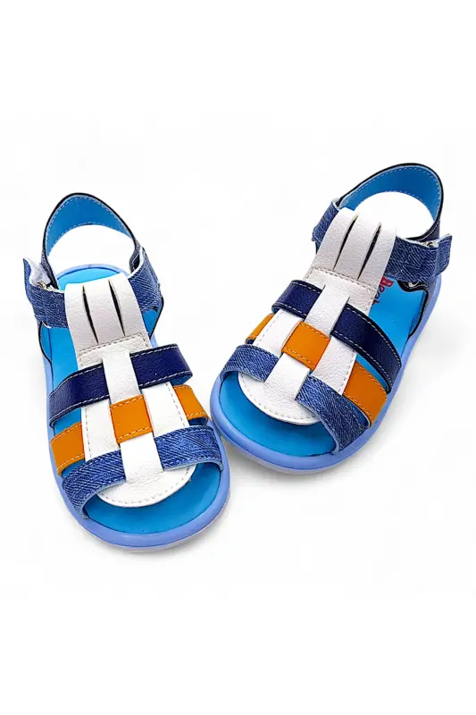 Orthopedic Baby and Kid Sandal Cabrio S. Gcmcbr2415 White Navy Jeans-White Navy Jeans - 3