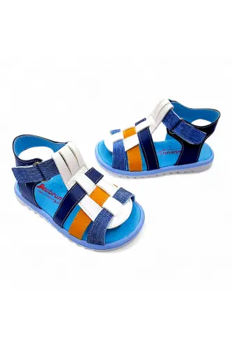 Orthopedic Baby and Kid Sandal Cabrio S. Gcmcbr2415 White Navy Jeans-White Navy Jeans - 6