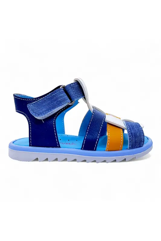 Orthopedic Baby and Kid Sandal Cabrio S. Gcmcbr2415 White Navy Jeans-White Navy Jeans - 7