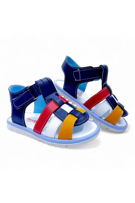 Orthopedic Baby and Kids First Step Sandal Cabrio S. Gcmcbr2415 Navy Red Yellow-Navy Yellow Red - BEEBRON