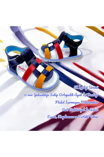 Orthopedic Baby and Kids First Step Sandal Cabrio S. Gcmcbr2415 Navy Red Yellow-Navy Yellow Red - 2