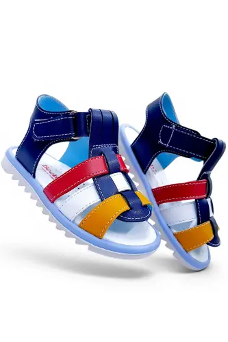 Orthopedic Baby and Kids First Step Sandal Cabrio S. Gcmcbr2415 Navy Red Yellow-Navy Yellow Red 
