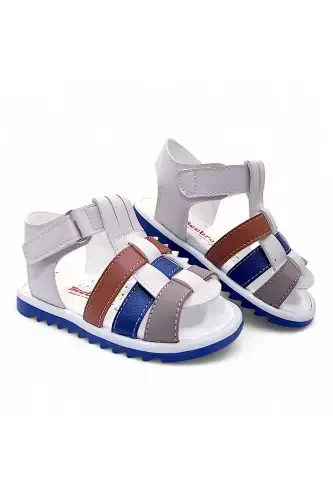 Orthopedic Boys First Step Baby and Kids Sandal Cabrio S. Gcmcbr2415 Cream Navy Sand-Cream Navy Sand - 1