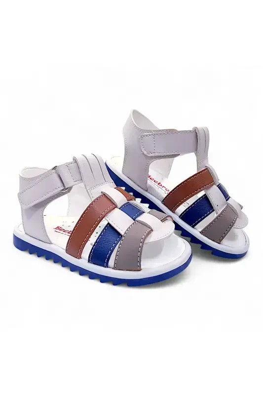 Orthopedic Boys First Step Baby and Kids Sandal Cabrio S. Gcmcbr2415 Cream Navy Sand-Cream Navy Sand - BEEBRON