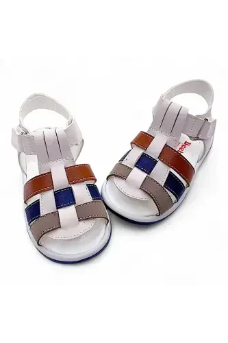 Orthopedic Boys First Step Baby and Kids Sandal Cabrio S. Gcmcbr2415 Cream Navy Sand-Cream Navy Sand - 3
