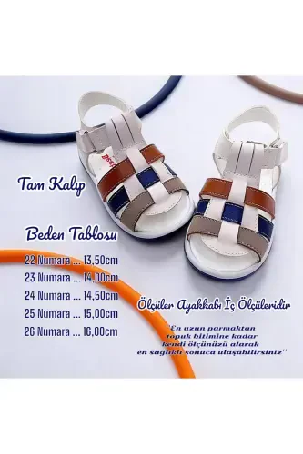 Orthopedic Boys First Step Baby and Kids Sandal Cabrio S. Gcmcbr2415 Cream Navy Sand-Cream Navy Sand - 5