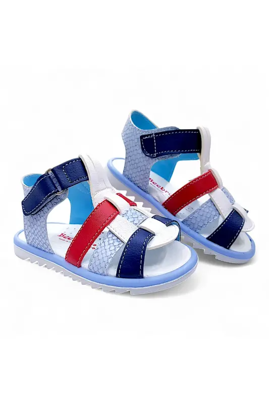 Orthopedic Boys First Step Baby and Kids Sandal Cabrio S. Gcmcbr2415 White Blue Red-White Blue Red - 1