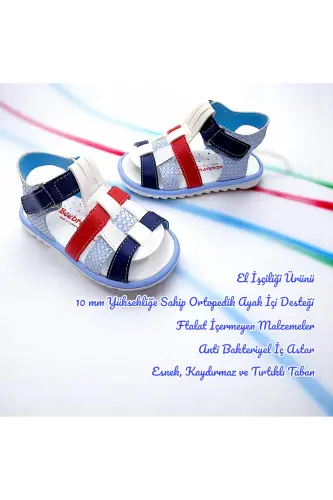 Orthopedic Boys First Step Baby and Kids Sandal Cabrio S. Gcmcbr2415 White Blue Red-White Blue Red - 2