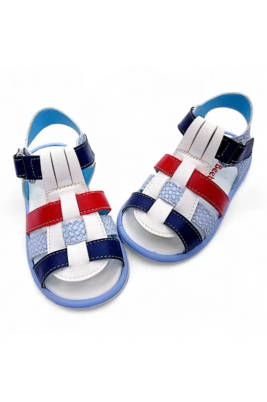 Orthopedic Boys First Step Baby and Kids Sandal Cabrio S. Gcmcbr2415 White Blue Red-White Blue Red - 3