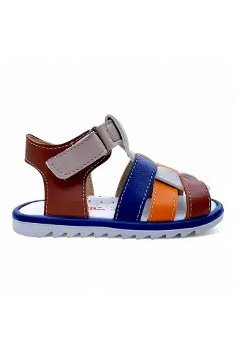 Orthopedic First Step Baby and Kids Sandal Gcm Cabrio Series Cream Coffee Navy Blue Gcmcbr2415-Cream Navy Blue Orange Coffee - 8
