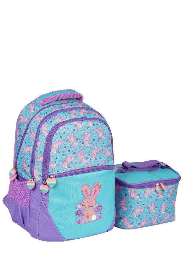 Orthopedic Multi-Pocket Elementary School Backpack Set Lilac - 1