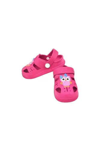 Orthopedic Non-Slip Sole Animal Figured Kids Sandal Slipper-Fuchsia - 3