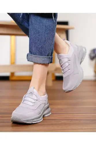 Orthopedic Women's Gray Casual Sports Sneaker Walking Shoe-Smoke Gray - 1