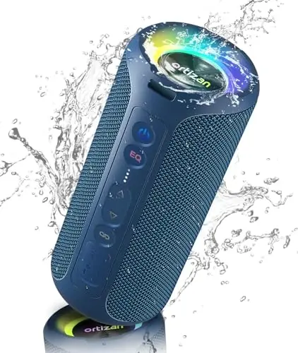 Ortizan Bluetooth Speaker, IPX7 Waterproof, Portable Speakers with HD Sound, Deep Bass, RGB Lights (Notice: X8 Pro Navy and X8 Pro Blue Cannot be paired via TWS Due to Different Bluetooth Versions) - 1