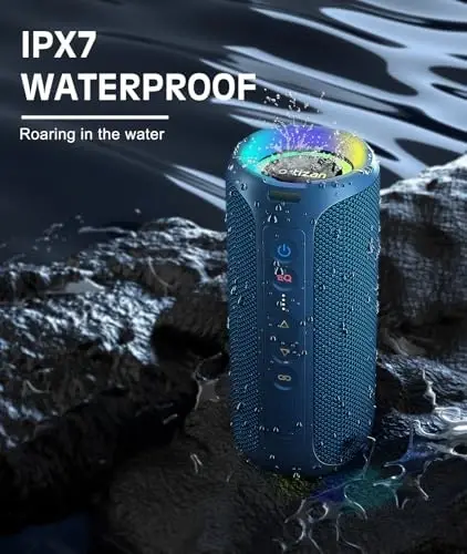 Ortizan Bluetooth Speaker, IPX7 Waterproof, Portable Speakers with HD Sound, Deep Bass, RGB Lights (Notice: X8 Pro Navy and X8 Pro Blue Cannot be paired via TWS Due to Different Bluetooth Versions) - 3