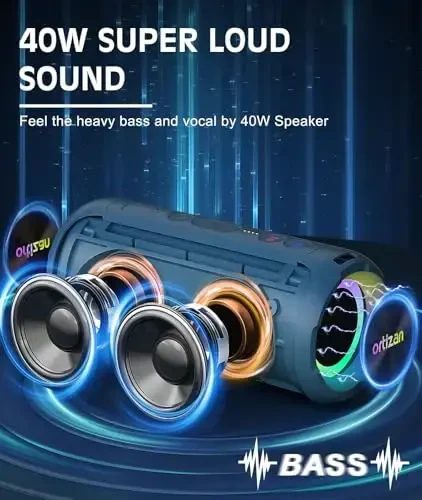 Ortizan Bluetooth Speaker, IPX7 Waterproof, Portable Speakers with HD Sound, Deep Bass, RGB Lights (Notice: X8 Pro Navy and X8 Pro Blue Cannot be paired via TWS Due to Different Bluetooth Versions) - ORTIZAN (1)