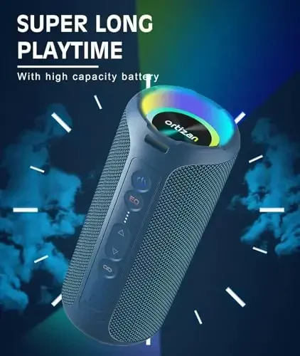 Ortizan Bluetooth Speaker, IPX7 Waterproof, Portable Speakers with HD Sound, Deep Bass, RGB Lights (Notice: X8 Pro Navy and X8 Pro Blue Cannot be paired via TWS Due to Different Bluetooth Versions) - 5
