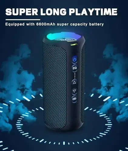 Ortizan Bluetooth Karnay, 40Vt Baland Ovozli Ko‘chma Simsiz Karnay, IPX7 Su o‘tkazmaydigan Dush Karnay Bluetooth 5.3 bilan, Chuqur Bass, LED Chiroqlar, Uy/Partiya/Tashqarida/Plyaj uchun Stereo Juftlashtirish, Sovg‘a G‘oyalari - ORTIZAN (1)