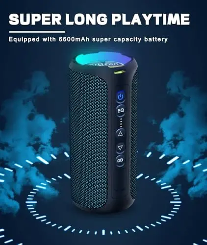 Ortizan Bluetooth Karnay, 40Vt Baland Ovozli Ko‘chma Simsiz Karnay, IPX7 Su o‘tkazmaydigan Dush Karnay Bluetooth 5.3 bilan, Chuqur Bass, LED Chiroqlar, Uy/Partiya/Tashqarida/Plyaj uchun Stereo Juftlashtirish, Sovg‘a G‘oyalari - ORTIZAN (1)