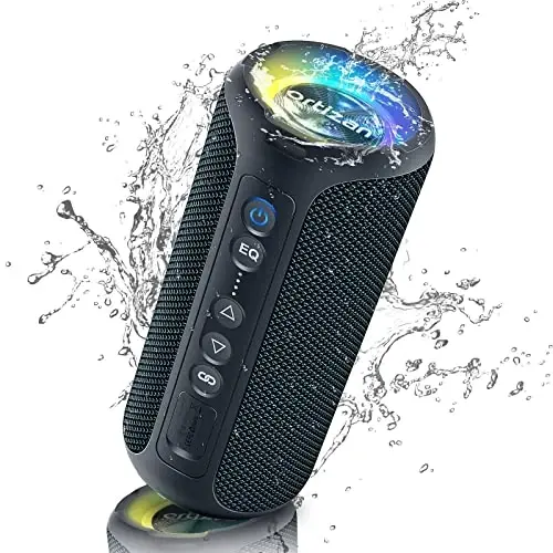 Ortizan Bluetooth Karnay, 40Vt Baland Ovozli Ko‘chma Simsiz Karnay, IPX7 Su o‘tkazmaydigan Dush Karnay Bluetooth 5.3 bilan, Chuqur Bass, LED Chiroqlar, Uy/Partiya/Tashqarida/Plyaj uchun Stereo Juftlashtirish, Sovg‘a G‘oyalari - 4