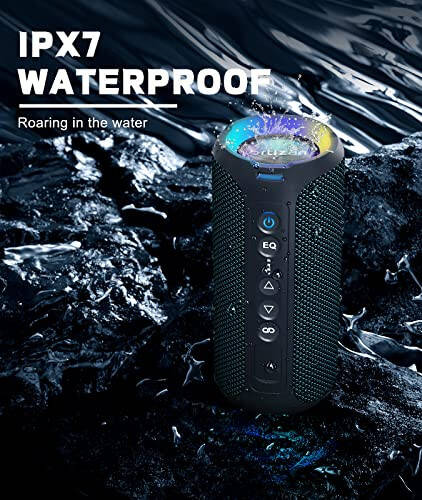 Ortizan Bluetooth Speakers, 40W Loud Portable Wireless Speaker, IPX7 Waterproof Shower Speakers with Bluetooth 5.3, Deep Bass, LED Lights, Stereo Pairing for Home/Party/Outdoor/Beach, Gift Ideas - 8