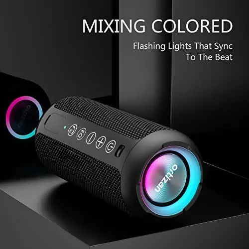 Ortizan Portable Bluetooth Speaker x Stocking Stuffers: IPX7 Suv o'tkazmaydigan, simsiz, katta ovoz, chuqur bas, dual juftlash, 30 soatlik ijro etish vaqti, kattalar erkaklar ayollar o'spirin o'g'il bolalar uchun oq fil sovg'asi (qora) - ORTIZAN (1)