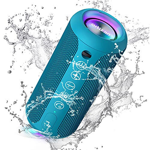 Ortizan Portable Bluetooth Speakers, IPX7 Waterproof Wireless Outdoor Speaker with 24W Loud Stereo Sound And Bluetooth 5.3, Deep Bass, RGB Lights, Dual Pairing, 30H Playtime for Home, Party - 1