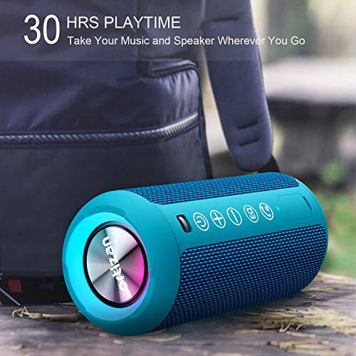 Ortizan Portable Bluetooth Speakers, IPX7 Waterproof Wireless Outdoor Speaker with 24W Loud Stereo Sound And Bluetooth 5.3, Deep Bass, RGB Lights, Dual Pairing, 30H Playtime for Home, Party - 5