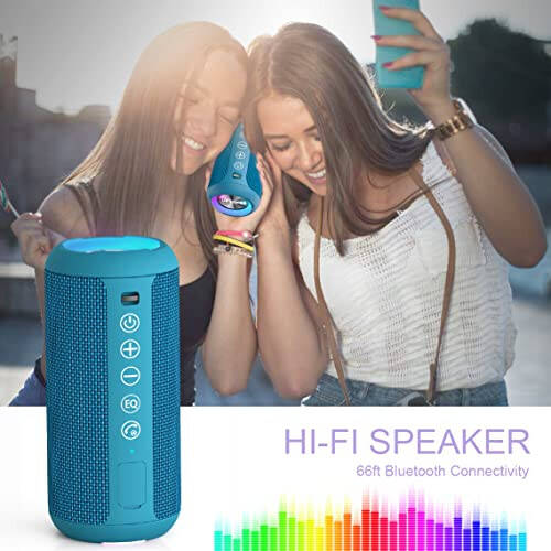 Ortizan Portable Bluetooth Speakers, IPX7 Waterproof Wireless Outdoor Speaker with 24W Loud Stereo Sound And Bluetooth 5.3, Deep Bass, RGB Lights, Dual Pairing, 30H Playtime for Home, Party - 6