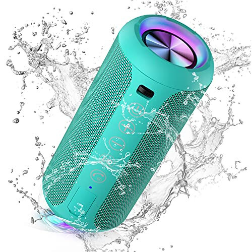 Ortizan Portable Bluetooth Speakers, IPX7 Waterproof Wireless Speaker with 24W Loud Stereo Sound, Outdoor Speaker with Bluetooth 5.3, Deep Bass, RGB Lights, Dual Pairing, 30H Playtime for Home, Party - 1