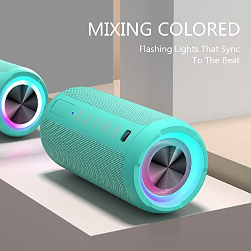 Ortizan Portable Bluetooth Speakers, IPX7 Waterproof Wireless Speaker with 24W Loud Stereo Sound, Outdoor Speaker with Bluetooth 5.3, Deep Bass, RGB Lights, Dual Pairing, 30H Playtime for Home, Party - 2