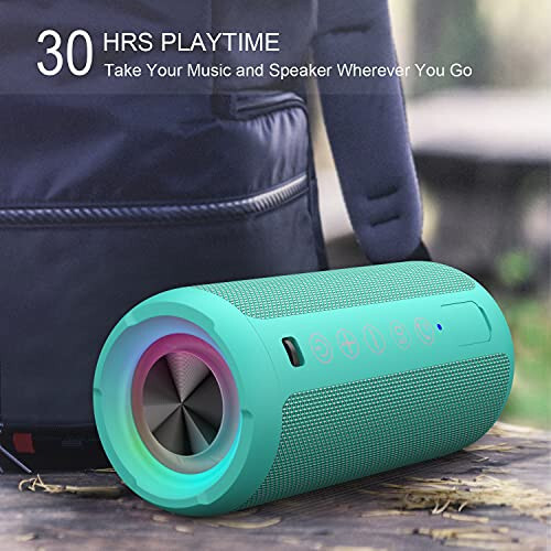 Ortizan Portable Bluetooth Speakers, IPX7 Waterproof Wireless Speaker with 24W Loud Stereo Sound, Outdoor Speaker with Bluetooth 5.3, Deep Bass, RGB Lights, Dual Pairing, 30H Playtime for Home, Party - 5