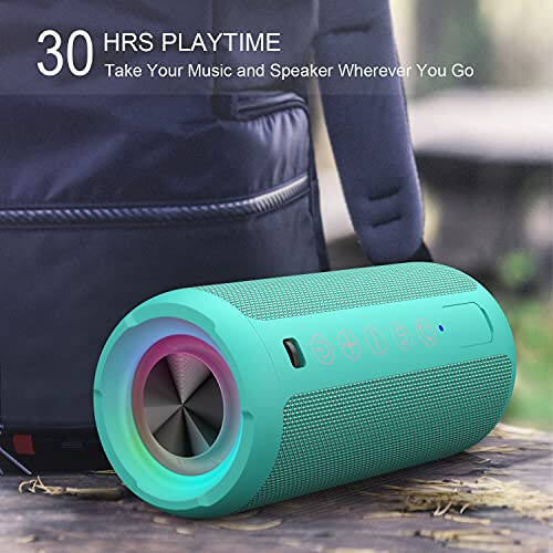 Ortizan Portable Bluetooth Speakers, IPX7 Waterproof Wireless Speaker with 24W Loud Stereo Sound, Outdoor Speaker with Bluetooth 5.3, Deep Bass, RGB Lights, Dual Pairing, 30H Playtime for Home, Party - 5