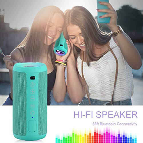 Ortizan Portable Bluetooth Speakers, IPX7 Waterproof Wireless Speaker with 24W Loud Stereo Sound, Outdoor Speaker with Bluetooth 5.3, Deep Bass, RGB Lights, Dual Pairing, 30H Playtime for Home, Party - 6