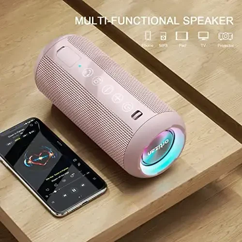 Ortizan Portativ Bluetooth Karnaylar, IPX7 Suvga chidamli Simsiz Karnay 24W Baland Stereo Ovoz, Chuqur Bass, Bluetooth 5.3, RGB Chiroqlar, Dual Ulanish, Uy, Ochiq Havoda, Bayram uchun 30H O'yin Vaqti - 4