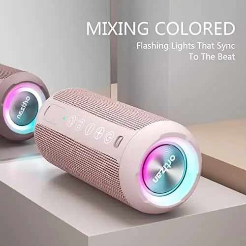 Ortizan Portativ Bluetooth Karnaylar, IPX7 Suvga chidamli Simsiz Karnay 24W Baland Stereo Ovoz, Chuqur Bass, Bluetooth 5.3, RGB Chiroqlar, Dual Ulanish, Uy, Ochiq Havoda, Bayram uchun 30H O'yin Vaqti - 2