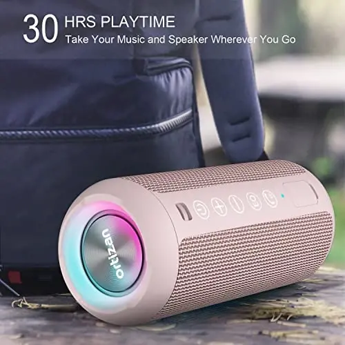 Ortizan Portativ Bluetooth Karnaylar, IPX7 Suvga chidamli Simsiz Karnay 24W Baland Stereo Ovoz, Chuqur Bass, Bluetooth 5.3, RGB Chiroqlar, Dual Ulanish, Uy, Ochiq Havoda, Bayram uchun 30H O'yin Vaqti - 5
