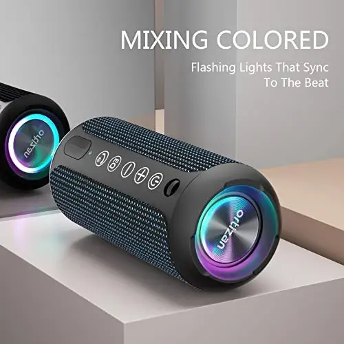 Ortizan Portativ Bluetooth Karnaylar, IPX7 Suvga chidamli Simsiz Karnay 24W Baland Stereo Tovush bilan, Bluetooth 5.3 bilan Tashqi Karnay, Chuqur Bass, RGB Chiroqlar, Ikkilik Ulanish, Uy, Bayram uchun 30H O'yin Vaqti - 2