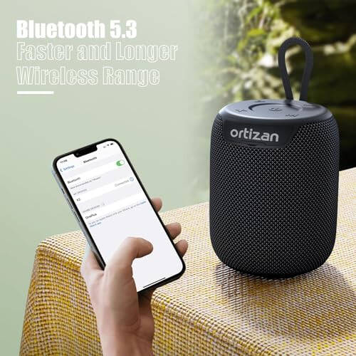 Ortizan Taşınabilir Bluetooth Hoparlör Büyük Ses, Güçlü Bas, IPX7 Su Geçirmez, 15 Saat Oynatma Süresi, Bluetooth 5.3, AUX&TF Kartı, Stereo Eşleştirme, Dış Mekan için Küçük Kablosuz Hoparlör, Elektronik Aletler, Hediye Fikirleri - 5