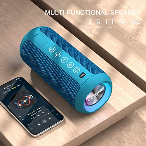 Ortizan Taşınabilir Bluetooth Hoparlörler, IPX7 Su Geçirmez Kablosuz Açık Hava Hoparlörü, 24W Yüksek Sesli Stereo Ses ve Bluetooth 5.3, Derin Bas, RGB Işıklar, Çift Eşleştirme, Ev, Parti İçin 30 Saat Çalma Süresi - 4