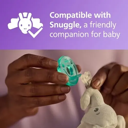 Ортодонтические соски Philips Avent Soothie 3-18 месяцев, 100% силикон, цельные, без BPA, зеленые, 4 шт., модель SCF192/45 - 5