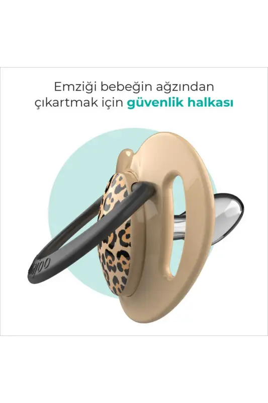 Ortodontik Emzik Seti 0 Ay+ Beige Leopard | İkili, Silikon, Damaklı | Sterilizasyon & Saklam - 4