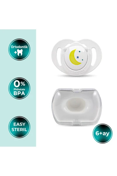Ortodontik Damaklı Emzik, Gece & Gündüz, 6+ Ay, Emzik Saklama Kutusu, 1 Adet - MAMAJOO (1)