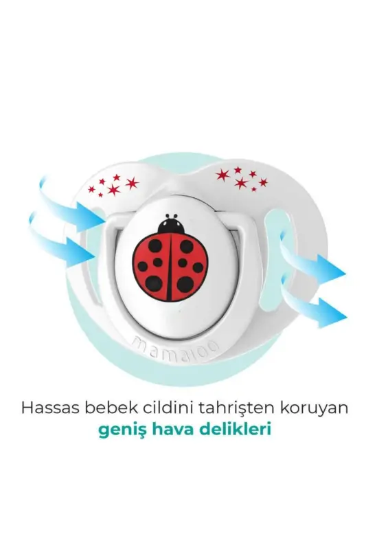 Ortodontik Emzik 0 Ay+ Uğur Böceği | Tekli, Silikon, Damaklı - Saklama Kabı Hediyeli - 8