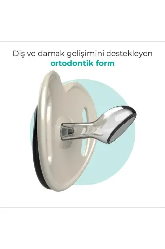 Ortodontik Emzik Seti 0 Ay+ Pearl & Black | İkili, Silikon, Damaklı | Sterilizasyon & Saklam - 3