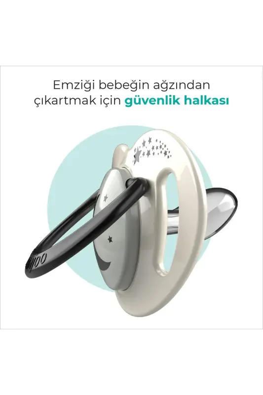 Ortodontik Emzik Seti 0 Ay+ Pearl & Black | İkili, Silikon, Damaklı | Sterilizasyon & Saklam - 6