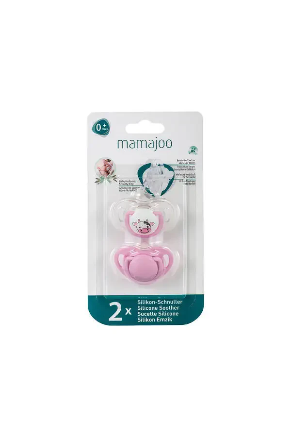 Ortodontik Damaklı Emzik, Pembe Inek, 0 Ay , Ikili Set - 2