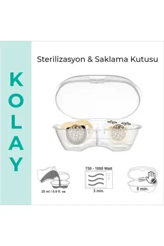 Ortodontik Osma Süt emgichi, bej leopard, 0 oy, emgichi saqlash & sterilizatsiya qutisi bilan, ikkitasi to'plam - 6