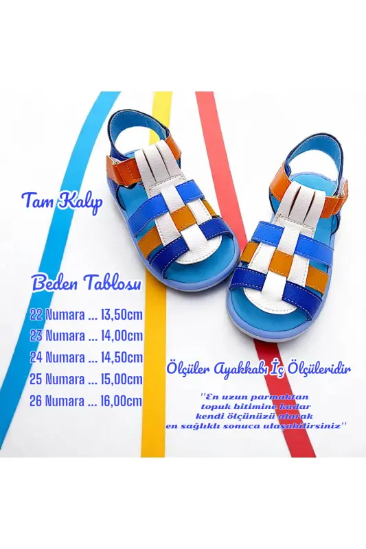 Ortopedik Erkak Ilk Qadam Bebek Va Bolalar Sandaleti Cabrio S. Gcmcbr2415 Oq Saks To'q Sariq-Oq Saks To'q Sariq - 5