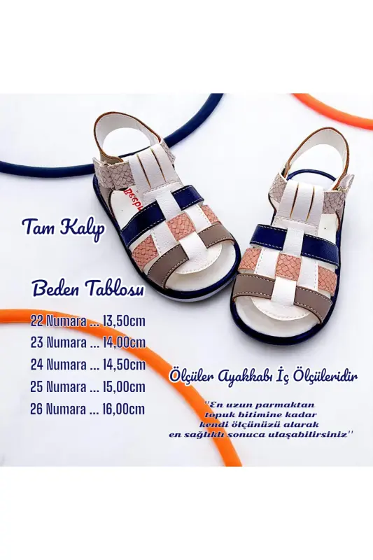 Ortopedik Erkek Ilk Adım Bebek Ve Çocuk Sandaleti Cabrio S. Gcmcbr2415 Krem Kum Lacivert-Krem Kum Lacivert - 5